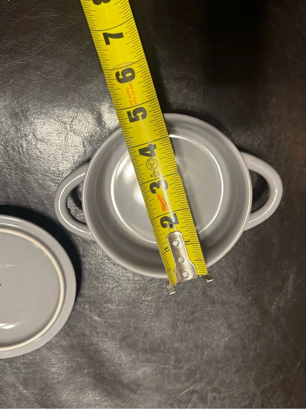 Glazed Stoneware Covered Casserole in Light Gray